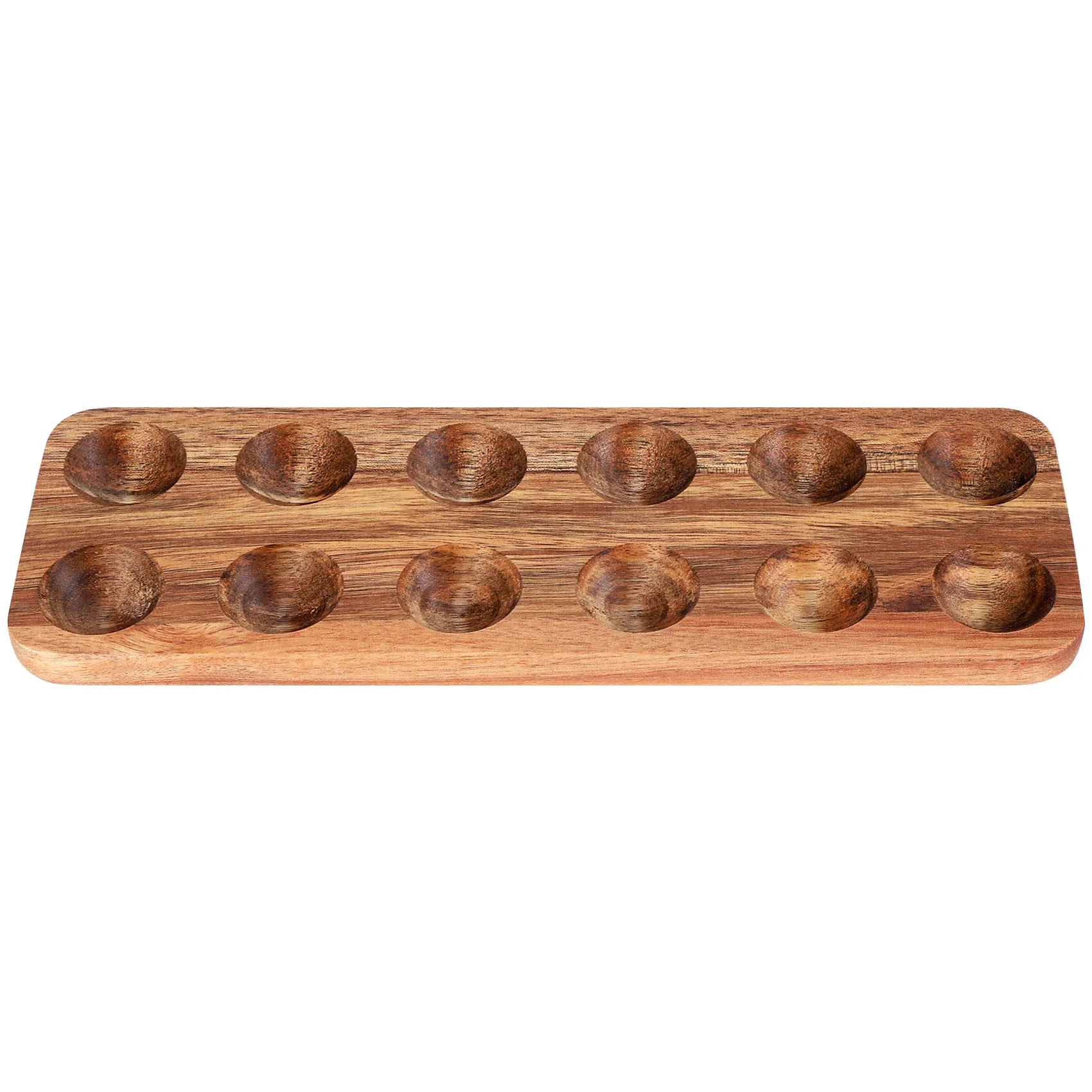 

A53I 12 Holes Japanese Style Wooden Double Row Egg Storage Box Home Organizer Rack Eggs Holder Kitchen Decor Accessories