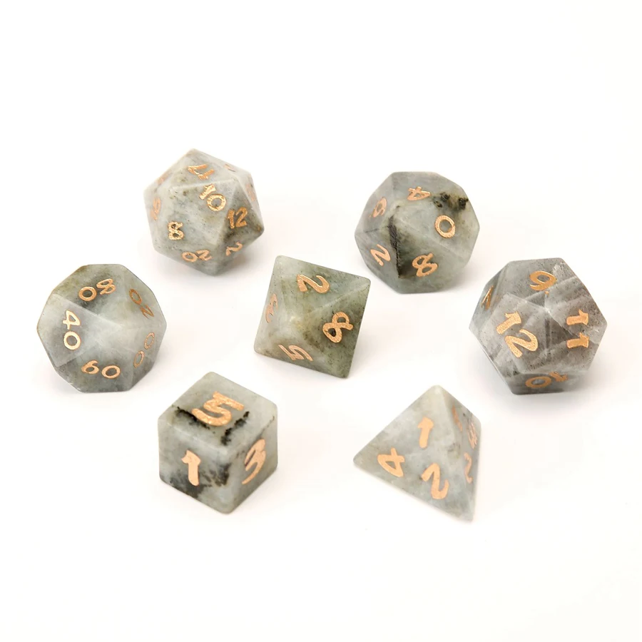 Imagem -04 - Polyhedral Natural Labradorite Dice Dnd Pedra Ornamentos Jóias Aceitar Personalizado Padrão Símbolo da Fonte