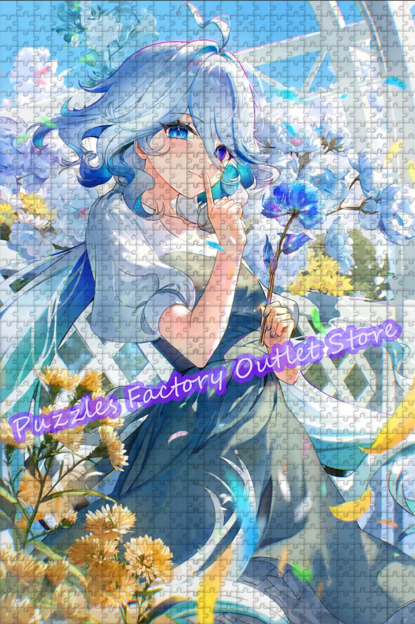 Beauty Girl Cartoon Puzzle 300/500/1000 Pieces Genshin Impact Anime Game Video Print Jigsaw Puzzles for Kids Decompress Toys