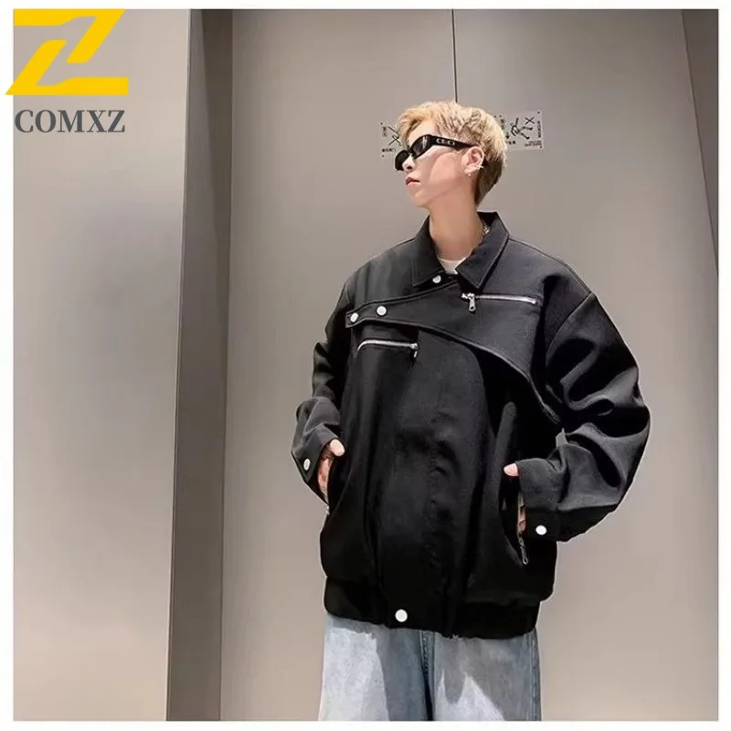 

COMXZ Men's Large Size Mid - Length Loose Fit Trendy Outdoor Mountain style Waterproof Windproof Jacket lightweight windbreaker