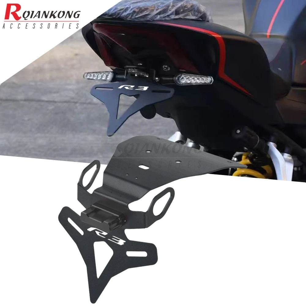 Motorcycle Rear License Plate Holder Bracket For YAMAHA YZF-R3 YZF-R25 MT03 MT25 YZF R3 R25 2019-2025 2024 2023 2022 with Light