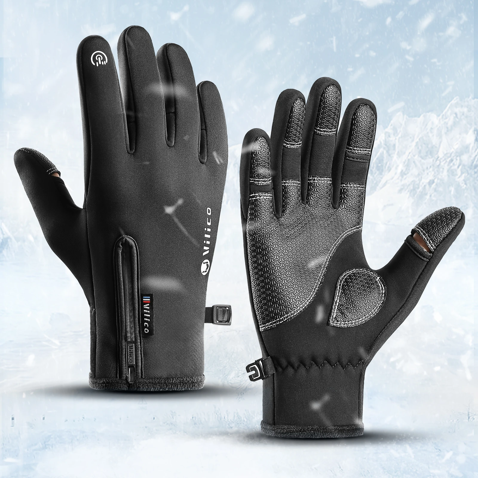 Fingerlose Winter-Angelhandschuhe für Männer und Frauen, winddichter Touchscreen-Schutz, warme Reithandschuhe für kaltes Wetter, geeignet