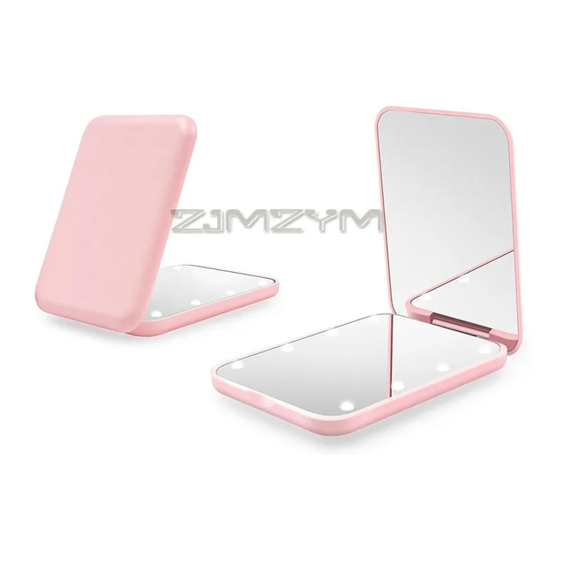 3 色ライト化粧鏡両面折りたたみバニティミラー充電式タッチスクリーントラベルミラーポータブル卓上ミラー