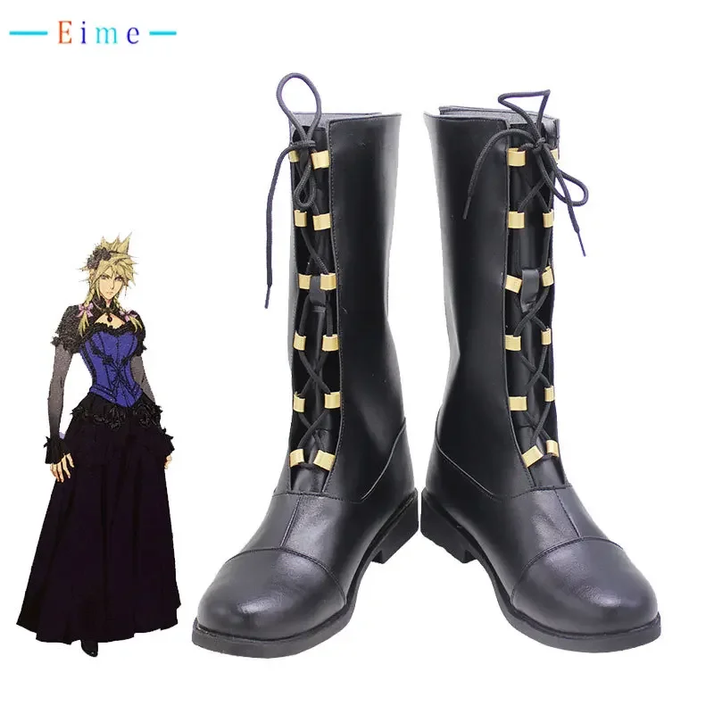 

Women Cloud Strife Cosplay Shoes Game FF7 Cosplay Prop PU Leather Shoes Halloween Carnival Boots Custom Made
