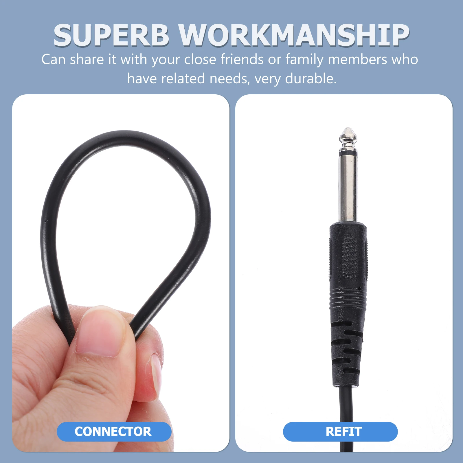 

3pcs Electric Guitar Cables 6.35Mm Connection Audio Wire For Guitar Speaker Cable Durable Signal Stability Replacement Connector