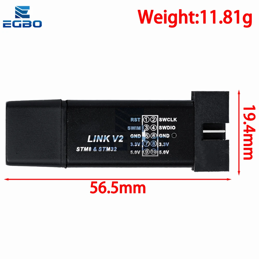 1PCS EGBO 1Set ST LINK Stlink ST-Link V2 미니 STM8 STM32 시뮬레이터 다운로드 프로그래머 프로그래밍 커버 DuPont 케이블