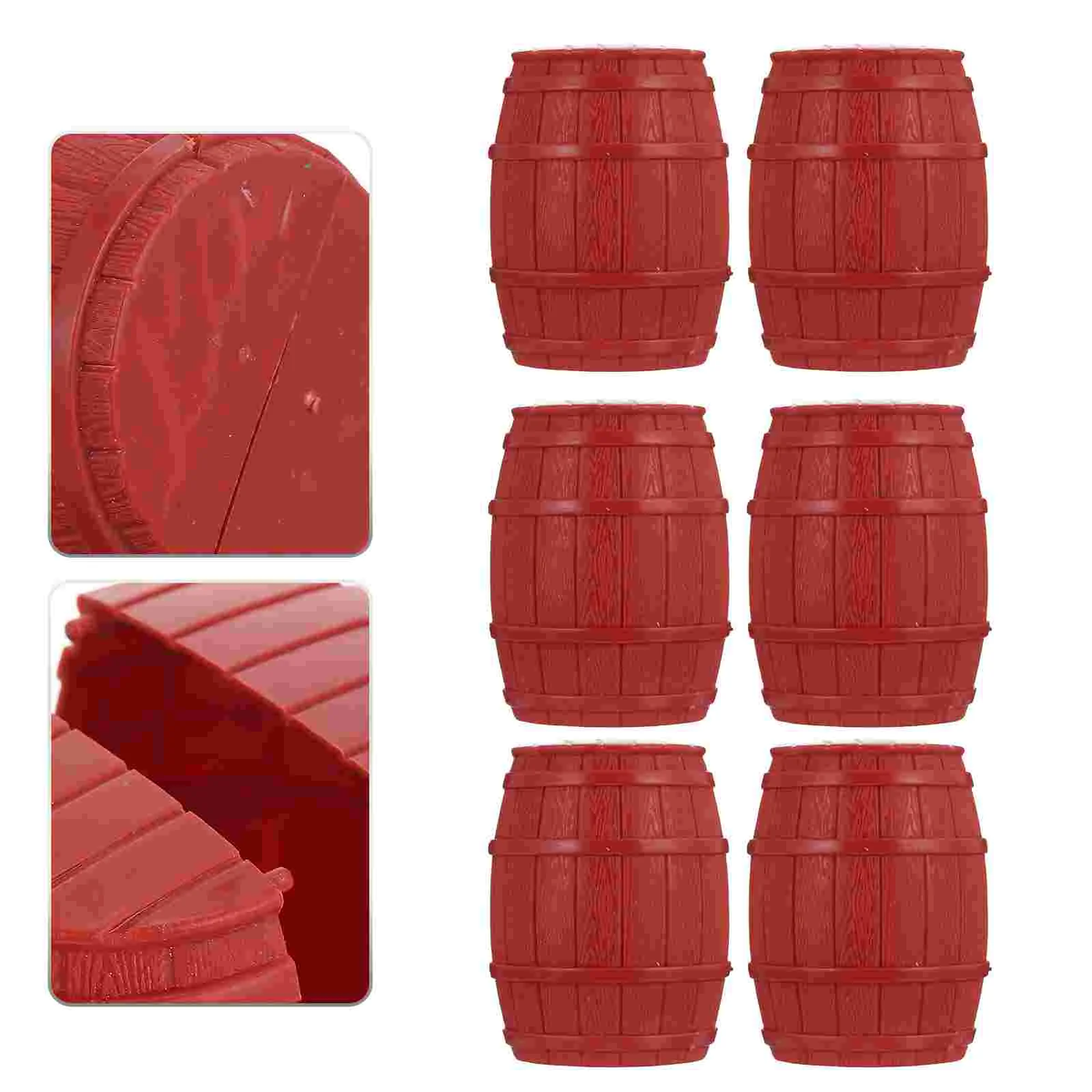 

12 Pcs Miniatures Pirate Barrel Model House Accessory Barrels Adornments Whiskey Toy