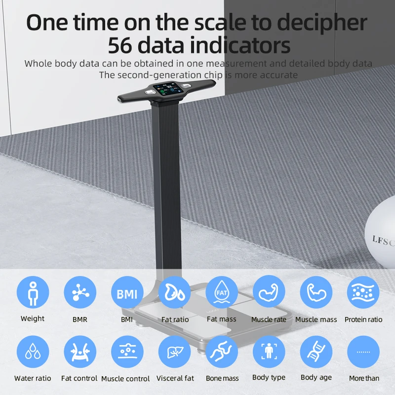 8 Electrodes Biopedancia Scale Dual Frequency Body Composition Weight Body Scan Analysis Scale Body Bioimpedance Scale