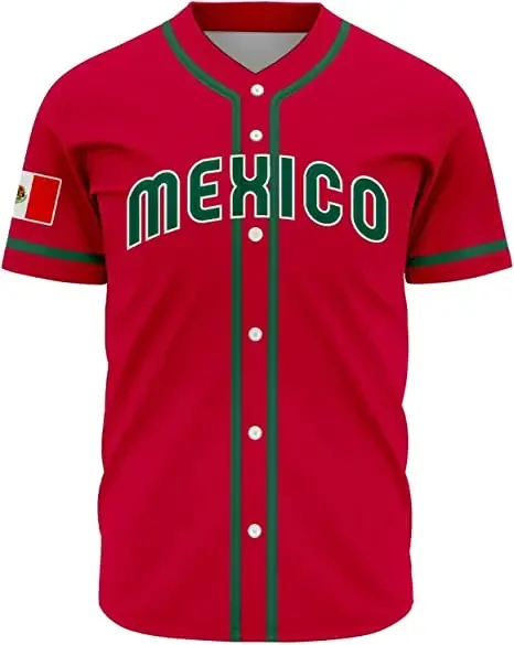 Custom 2024 World Mexico Baseball Jersey Adults Sports Baseball Classic Shirts Printed Personalized Name Number for Men