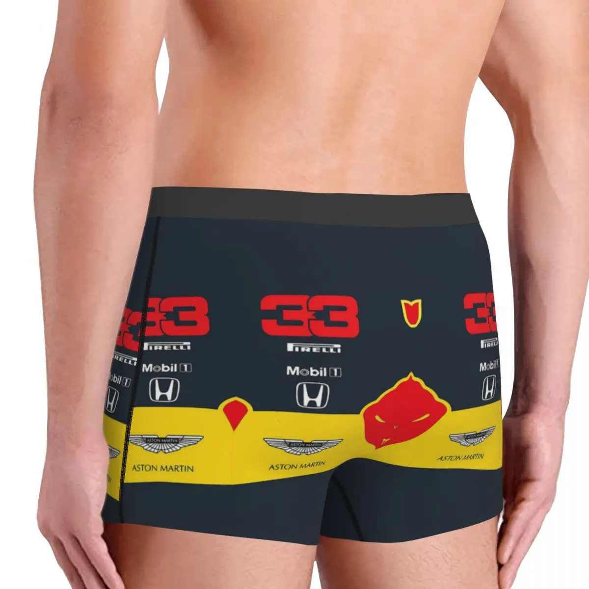 Max Verstappen 33 RB Men\'s Boxer Briefs Boxer Briefs Highly Breathable Underpants Top Quality Print Shorts Birthday Gifts