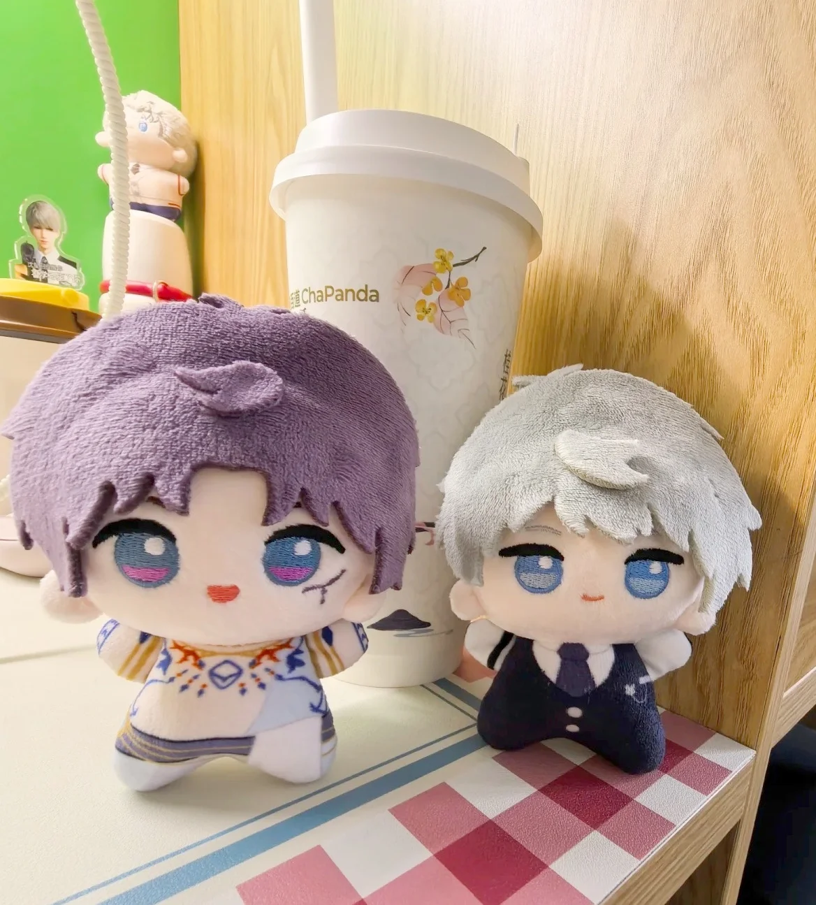 Anime Love And Deepspace Xavier Sylus Rafayel Zayne Cosplay dibujos animados relleno 10cm juguetes ornamento Maumet marioneta regalo de Halloween