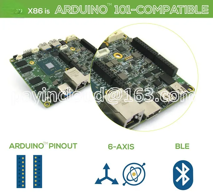 

X86 Development Board Integrated Arduino 101 3-Screen 4K Output USB3.0 Gigabit Nic Win10