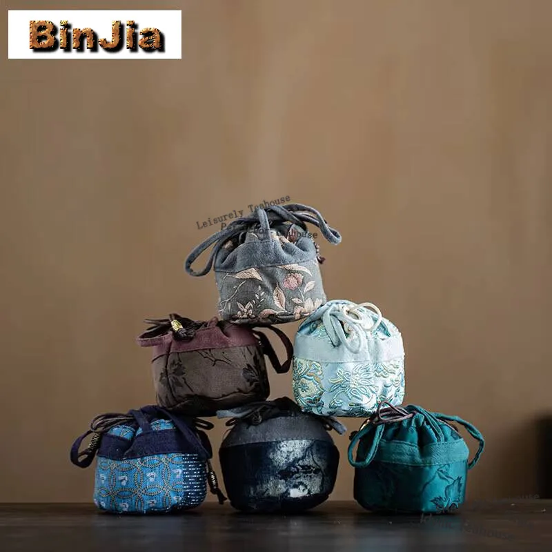 

Handmade Cotton Small Cloth Protection Tea Cozies Antique Tea Cozy for Teapot Portable Bag Travel Tea Set Bag Chinese Tea Set