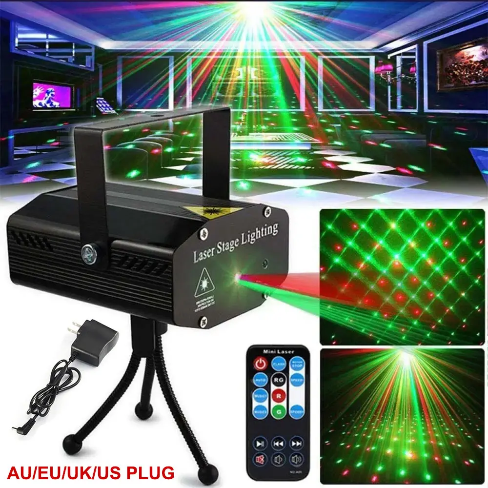 Laser Patterns Party Lights DJ Disco Stage Light Laser Party Light Flash for Birthday Bar KTV Club Holiday Halloween Dance Light