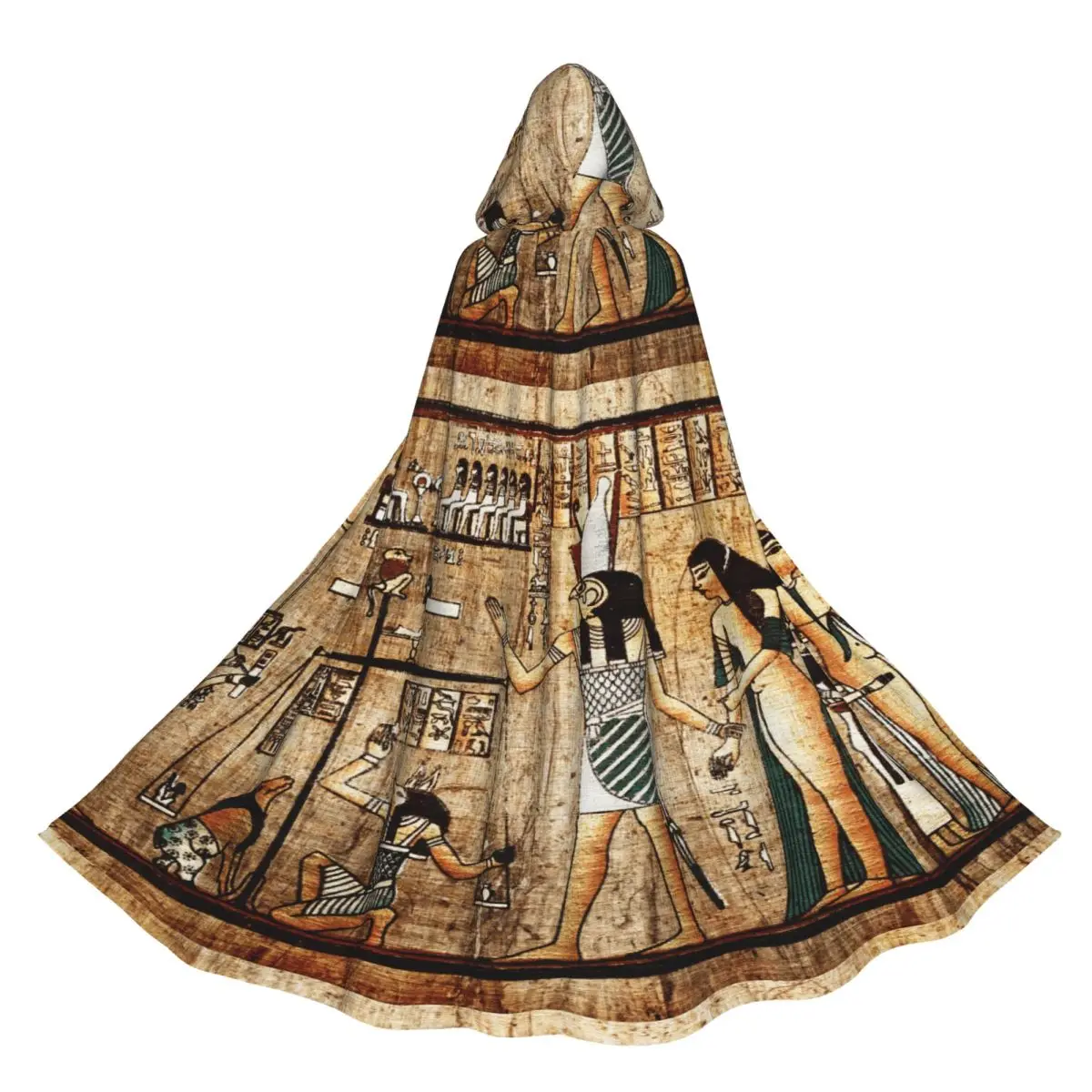 Hooded Cloak Unisex Cloak with Hood Ancient Egyptian Papyrus With Pharaoh Cloak Vampire Witch Cape Cosplay Costume - view 2