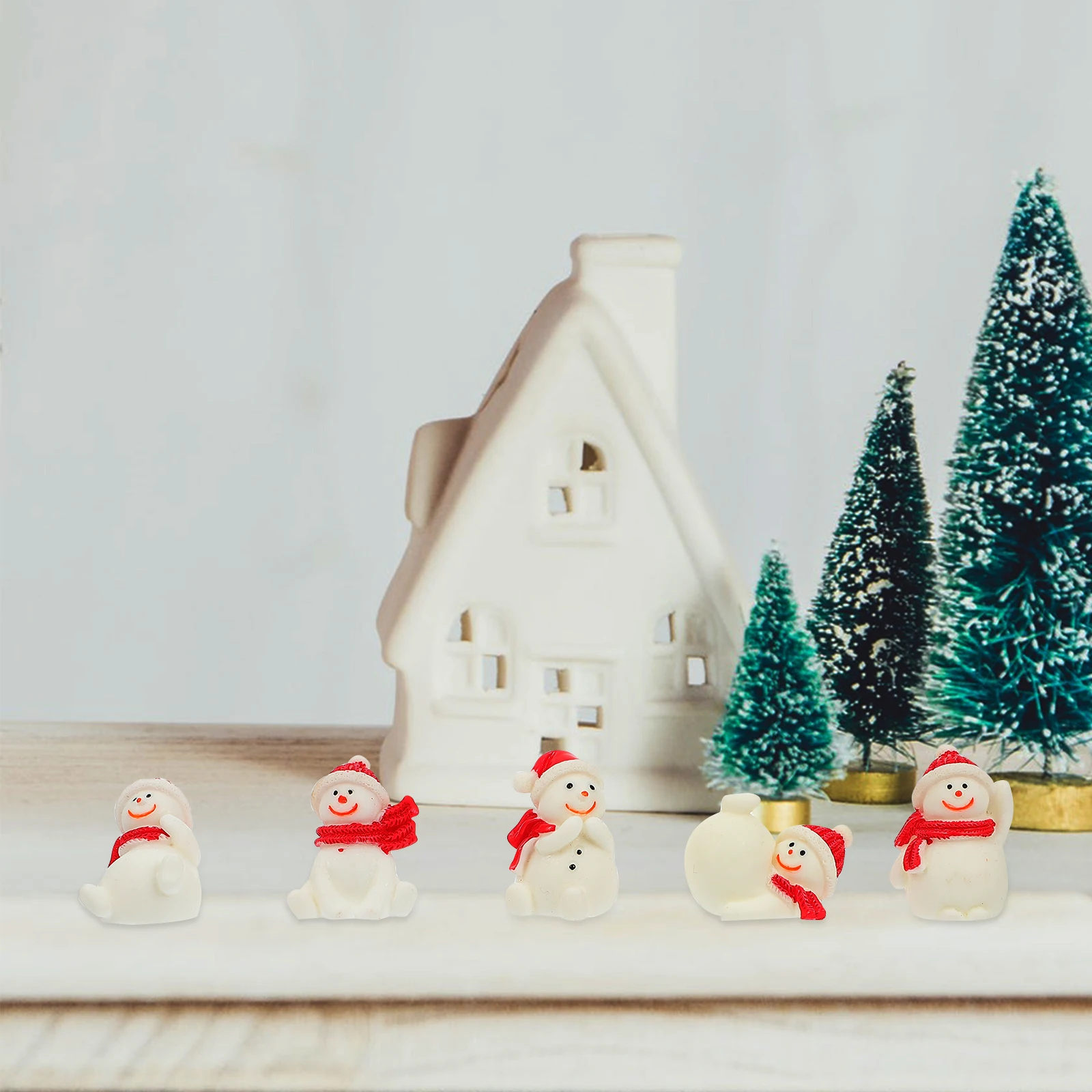 

5Pcs Christmas Snowman Resin Aquarium Decoration Fish Tank Ornament Xmas Landscape Decor Accessory Fish Tank Decor