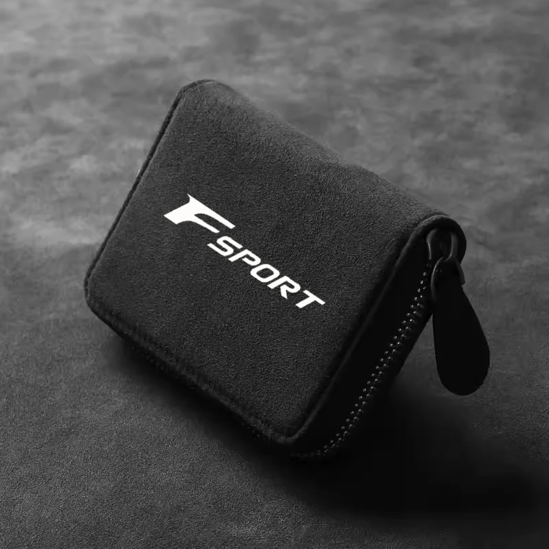 Multi-slot Zipper Card Bag Driver\'s License ID Card Bank Card Coin Wallet For Lexus F-SPORT RX IS ES Metal CT200 Car Accessories