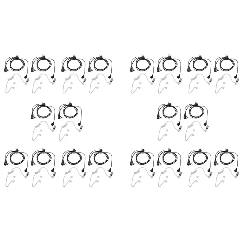 Superior-20Pack Fbi Style 2Pin Covert Acoustic Tube Earpiece Ptt Headset For Motorola 2 Ways Radio GP88S GP300 GP68 GP2000 GP88