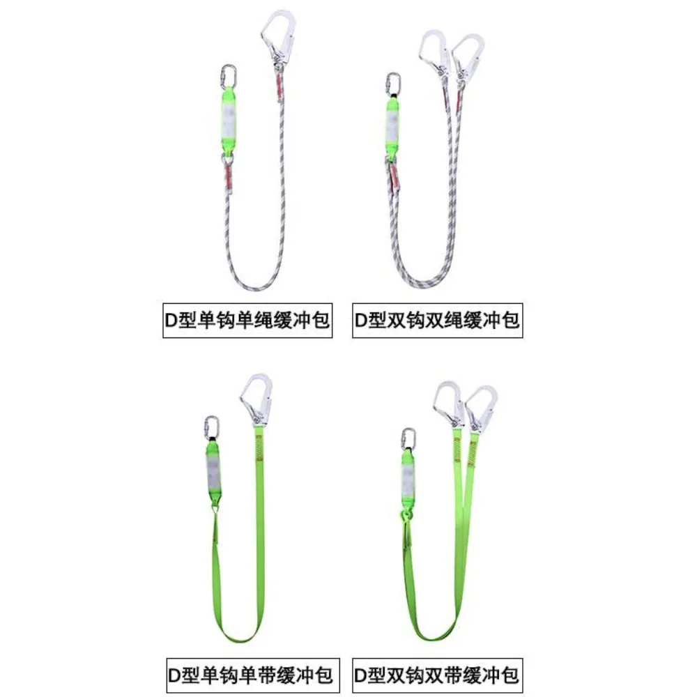 Fall Protection Abrasion-Resistant Safety Rope with Dual Hook Full Body Harness for High-Altitude Work Climbing Emergency Escape