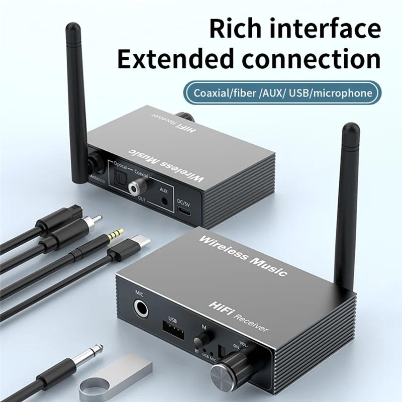 B04B-متعددة الوظائف بلوتوث 5.3 جهاز استقبال الصوت المحوري من الألياف الضوئية لمكبر الصوت الكلاسيكي ومكبر الصوت وآلة الكاريوكي #6