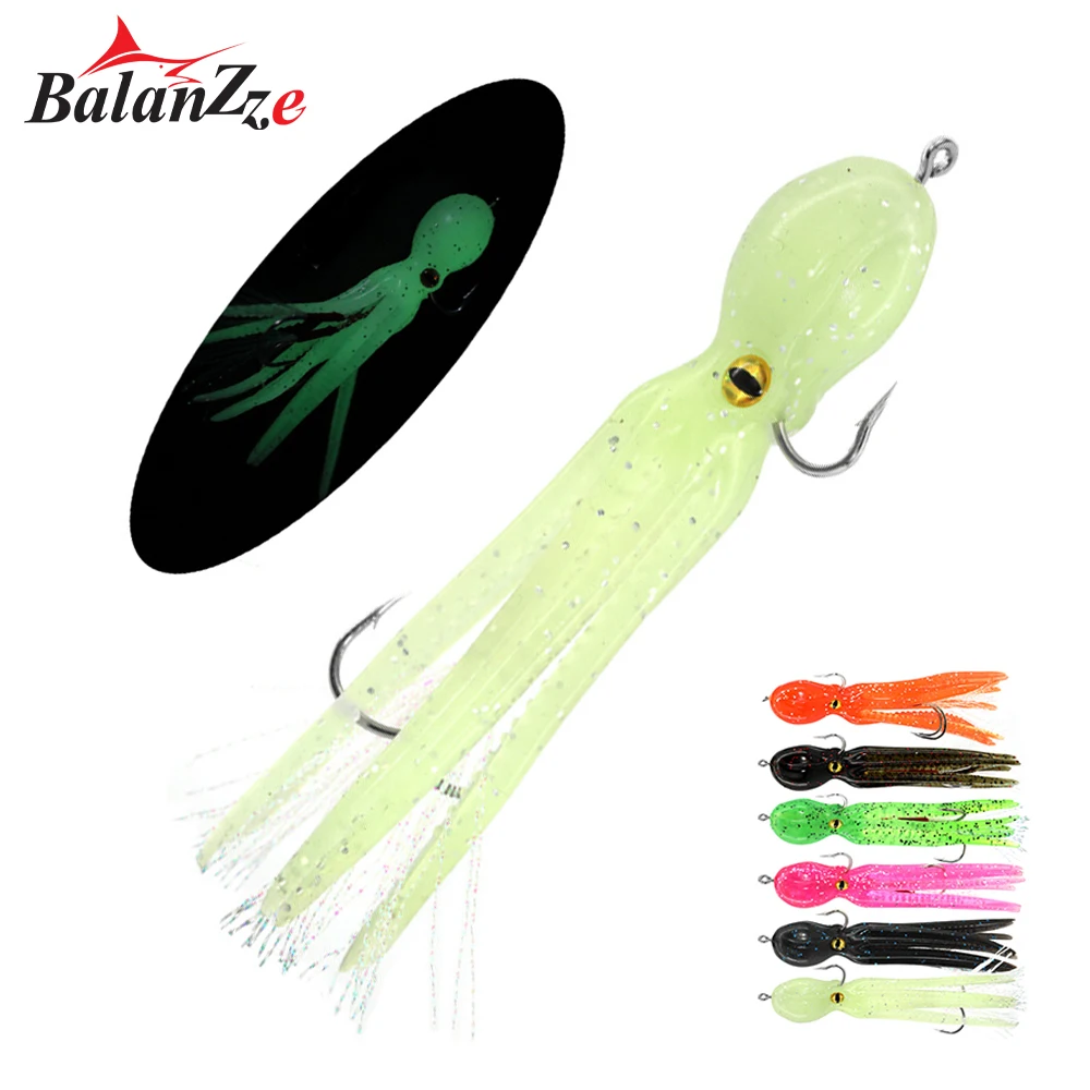 

Balanzze Octopus Soft Lure Lead Jig Bait For Saltwater Fishing Octopus Swimbait 22g 23g Luminous Artificial Silicone Bait