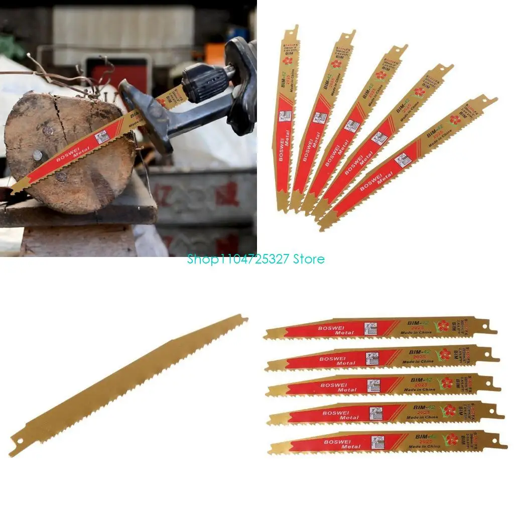 

D8KF 5 шт. 8-дюймовое сабельно-поступательное быстрорежущее пильное полотно BIM S3456XF для резки металла, дерева