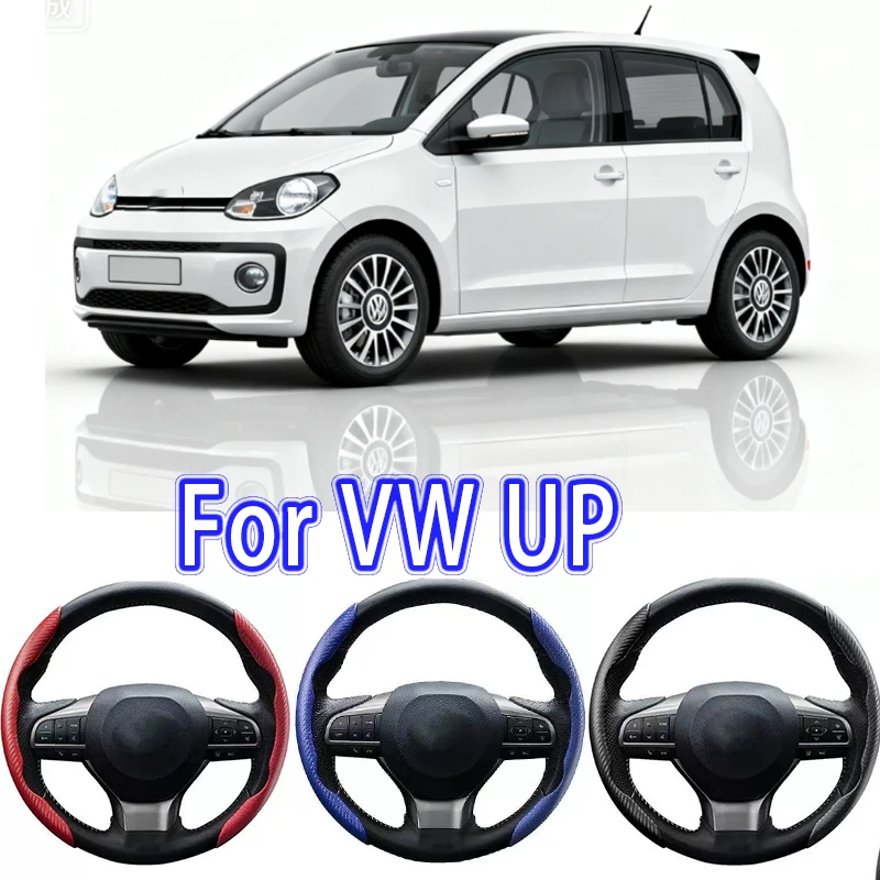 

For VW UP Car Steering Wheel Cover 38CM Anti-Slip Suede Steering Wheel Cover Auto Decoration Accessory