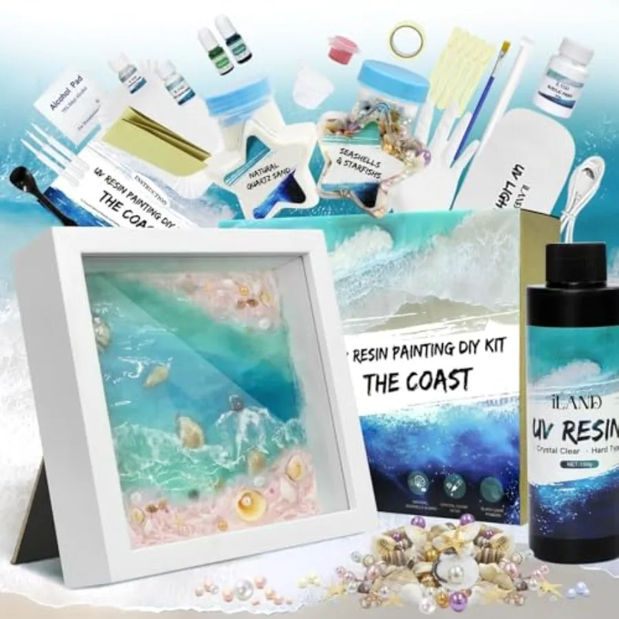 

UV Resin Kit of Sea Crafts for Teens Creative Adults Arts and Crafts for Women Fun Beach Crafting Kit DIY Summer Costal Decor P