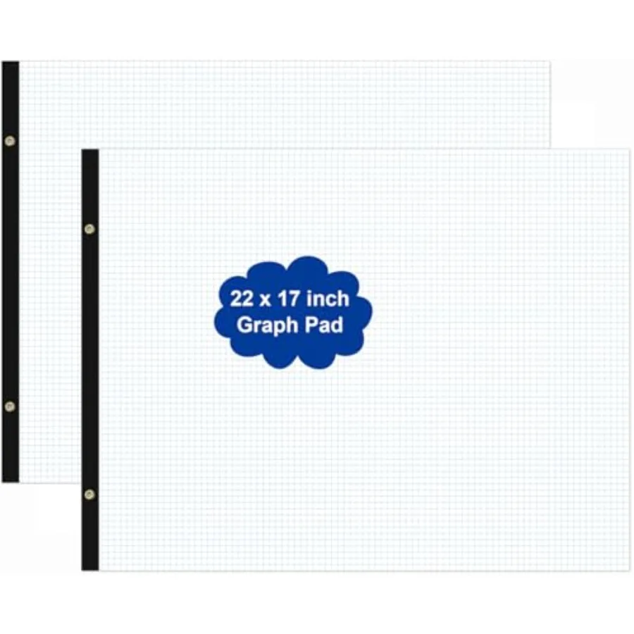 

Большая инженерная графическая бумага - бумага в клетку 22x17 дюймов, 100 листов/200 страниц, клетка 4x4 дюйма, гигантский блокнот для черчения, бумага для эскизов и графиков
