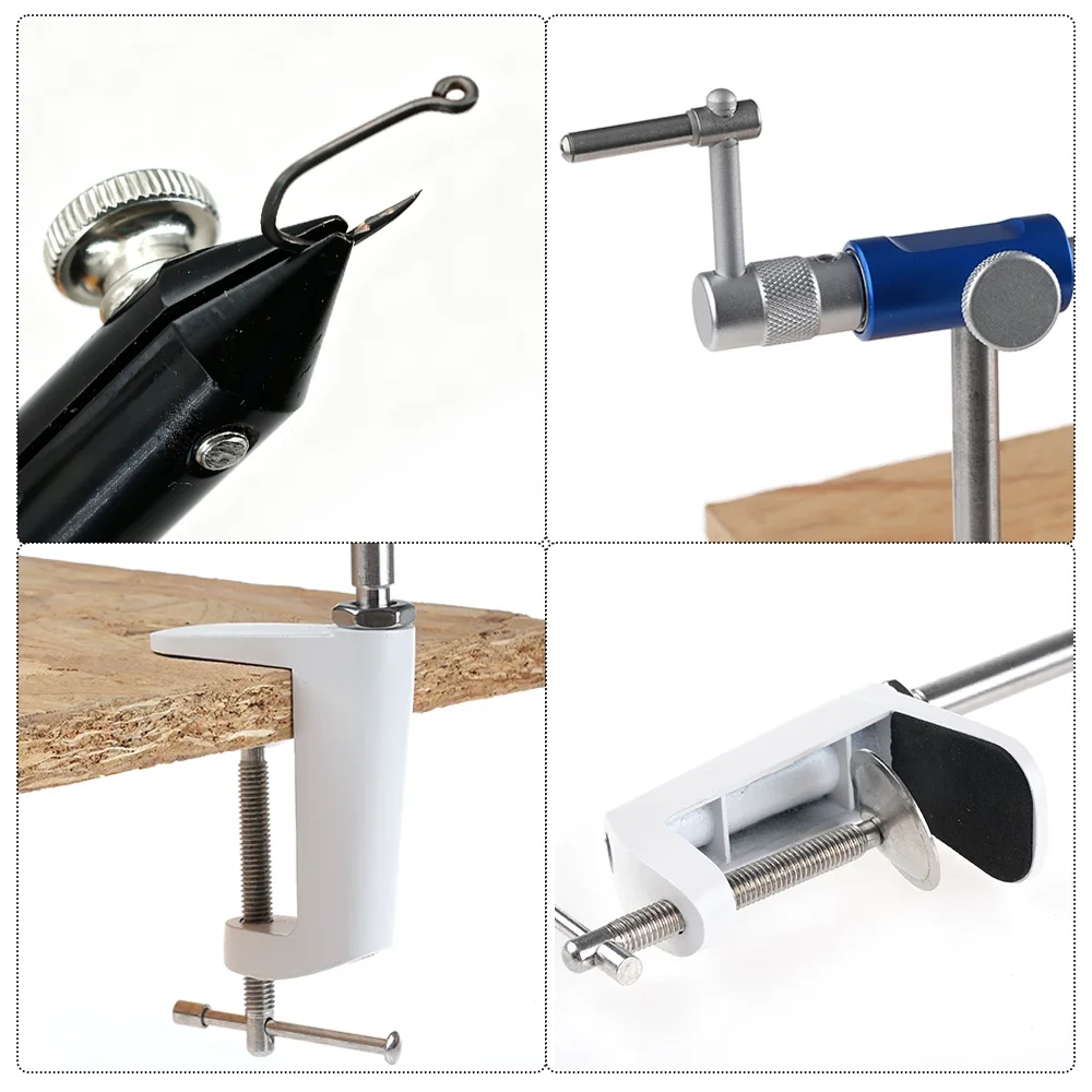 360° Rotation Fly Tying Vise 3.5mm Width Jaws Adjustable C-Clamp Desk Clip Type Jigs Tool Streamer Nymphs Dry/Wet Fly Tying Tool - view 5