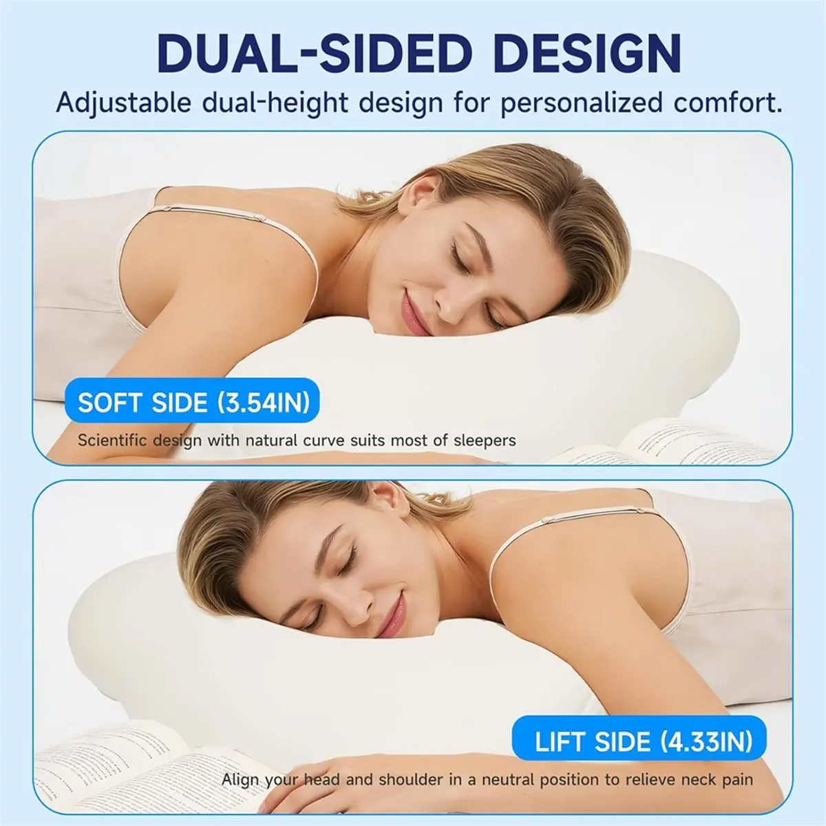 

Подушка Cloud - Эргономичная подушка из пены с эффектом памяти, регулируемая подушка для поддержки шеи с дышащей наволочкой