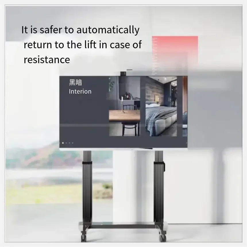 Best Electric Lifting Bracket Mobile TV Ponzer Video Conferencing Cart Intelligent Remote Control Lifting All-in-One 75-100 Inch