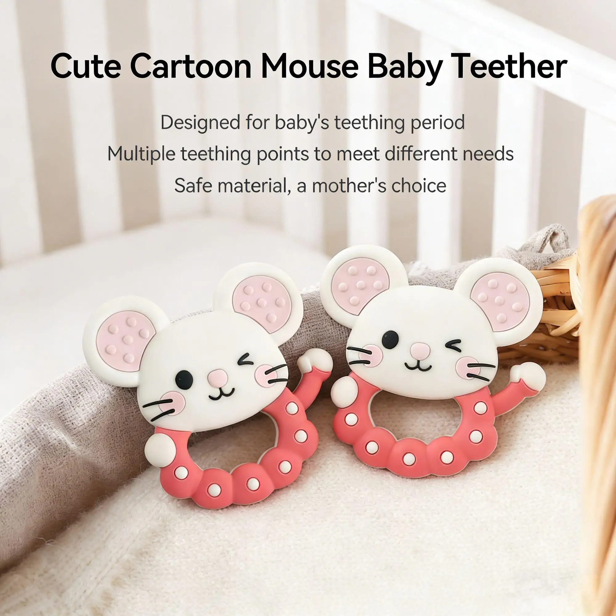 

1pc Silicone Teether Baby 0 12 Months Teething Toys Teether Ring Silicone Baby Teether Toys for Toddler BPA Free Baby Toys Gifts