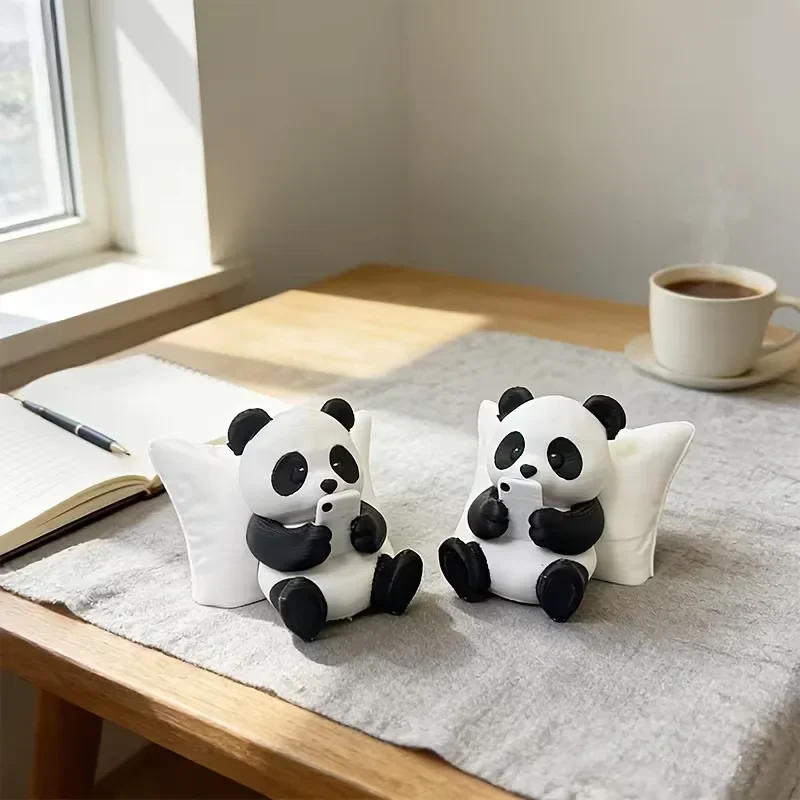 Panda Sculpture Ornament, Desktop Office Decoration, Car Decor, Creative Animal Model, Collectible Figurines, Car Ornament