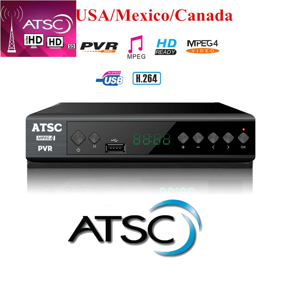 Hot sale USA Mexico Canada Atsc-t Terrestrial Digital TV Receiver FTA Tv Tuner Atsc Tv Box Dolby Ac3 Atsc Digital Broadcast