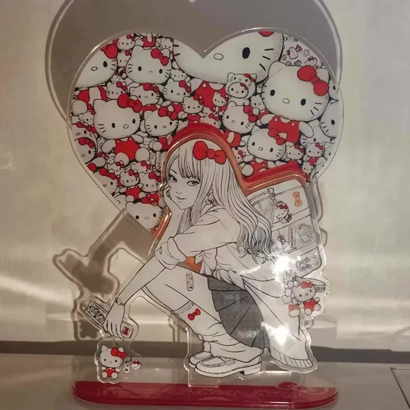 Sanrios Tomie Junji Ito Peripherals Hello Kitty Cosplay Creative Standing Plates Decorations Kawaii Cartoon Desktop Toys Gift
