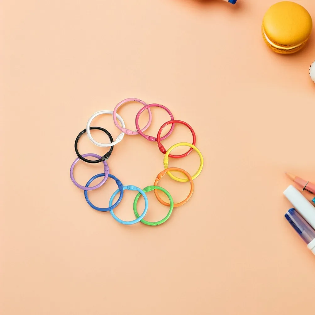 

40Pcs Metal Binder Rings Small Multifunctional Book Rings for Office School DIY Keychains Flash Cards Loose Leaf Binding