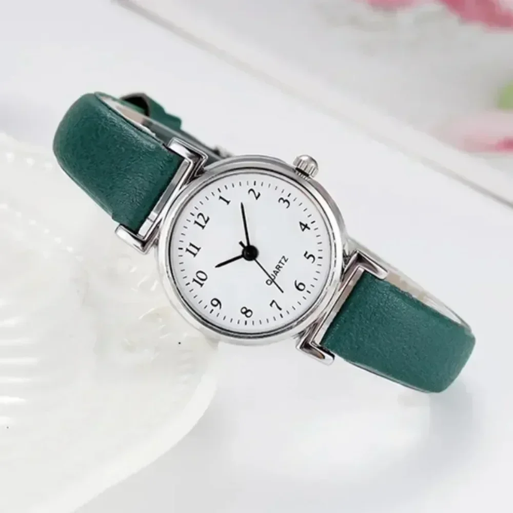 Relojes sencillos para mujer, relojes de pulsera de cuarzo con esfera pequeña, relojes para niñas, reloj de cuero, regalo Часы Muuже Нару Khu Montre Femme Relógio