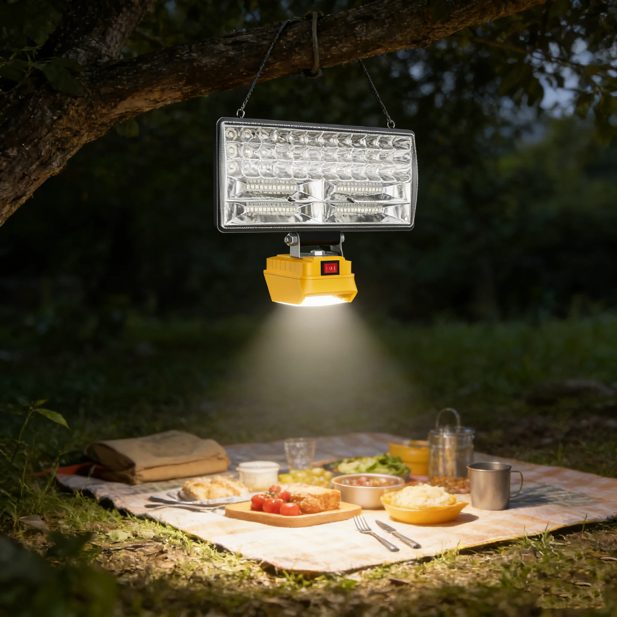 

18-21V 2 Levels LED Work Light 8" Cordless Flood Light Compatible with Dewalt Milwaukee Portable Garage Camping Outdoor Lamp