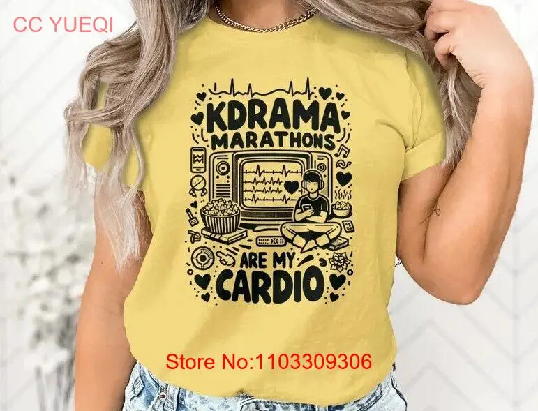 Футболка Kdrama Marathons Are My Cardio, забавная футболка с корейским драматическим фанатом, телешоу Love