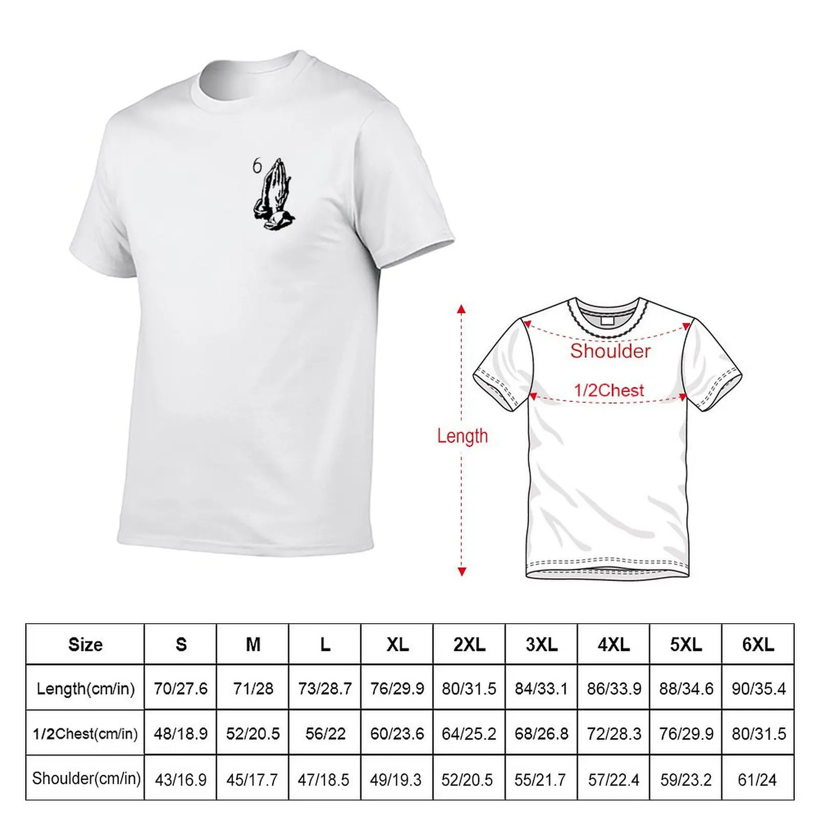 6 god hands praying T-Shirt Soft Touch Basic Cotton T-Shirt