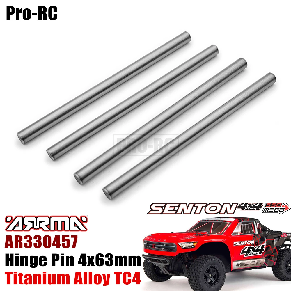 4Pcs 4x63mm Hinge Pin AR330457 Titanium TC4 For Arrma 1/10 SENTON MEGA 550 BRUSHED 4WD SHORT COURSE TRUCK Rc Parts