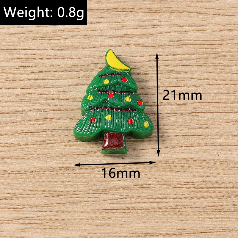 10 Stück 10x12mm Cartoon-Weihnachtsmann-Cabochons aus Kunstharz für die Schmuckherstellung, DIY-Haarschmuck und Bastelzubehör – Detail 5