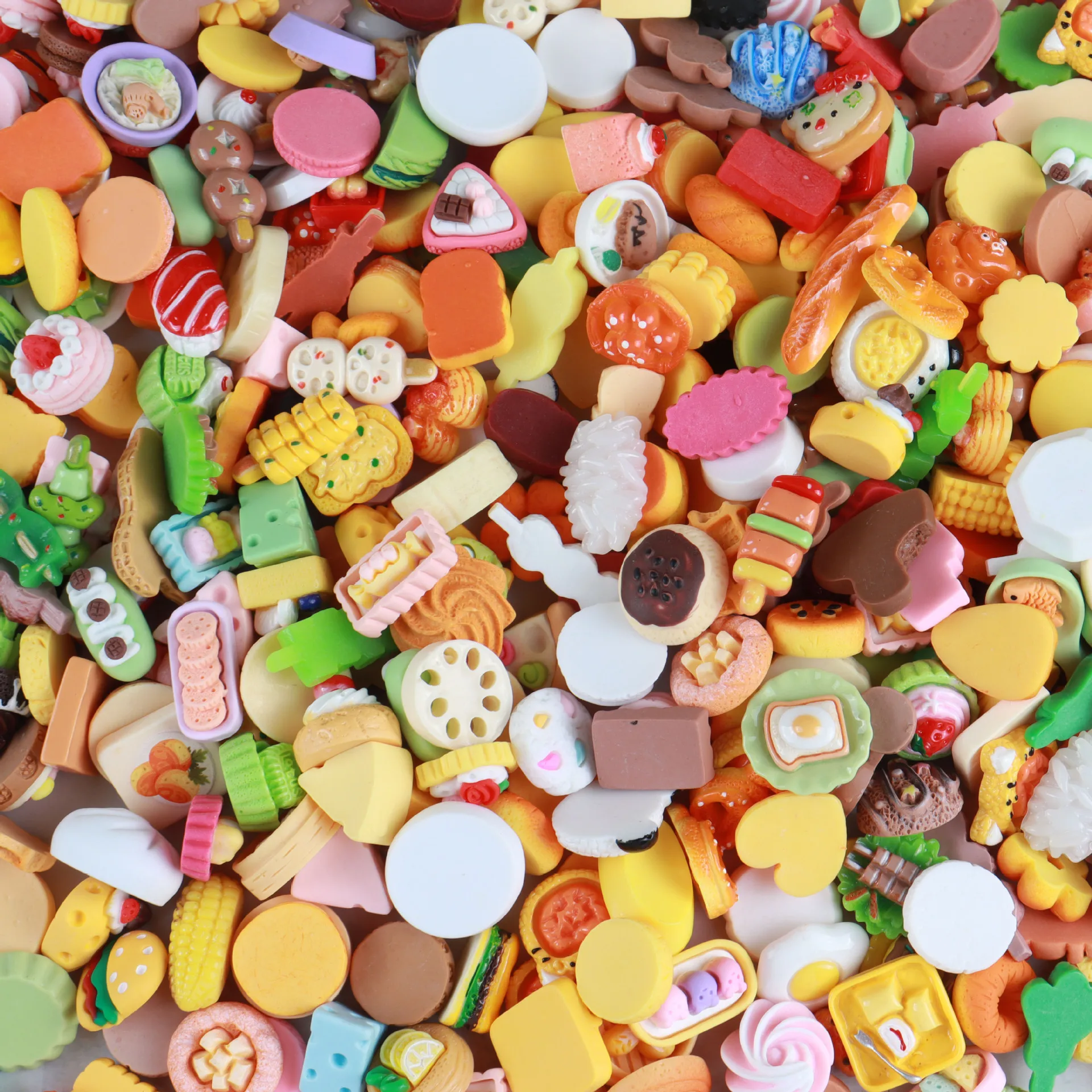 Cream glue accessories diy handmade material mix accessories Cartoon food play blind bag resin accessories