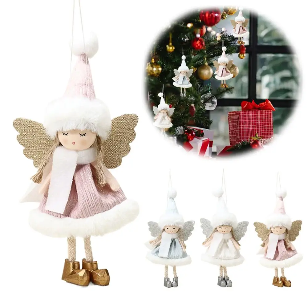 Weihnachtsdekorationen, niedliche Puppe, Plüsch-Engel-Anhänger, Weihnachtsschmuck für Weihnachtsbaum, Zuhause, Party, Urlaub, hängende Weihnachtsdekoration