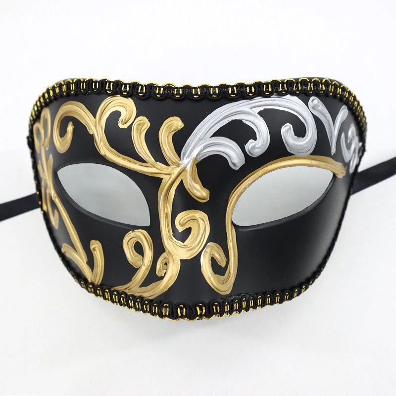 Maski na maskaradę dla mężczyzn wenecki chiński styl Vintage maska koronkowa Retro karnawał Cosplay Mardi Gras Party Halloween Gold Silver