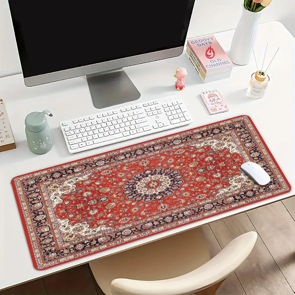 Red aesthetic Persian pattern Mouse Pad Desk Mat Non-Slip table mats office mat carpet Gaming mats tapis souris Decorative mat