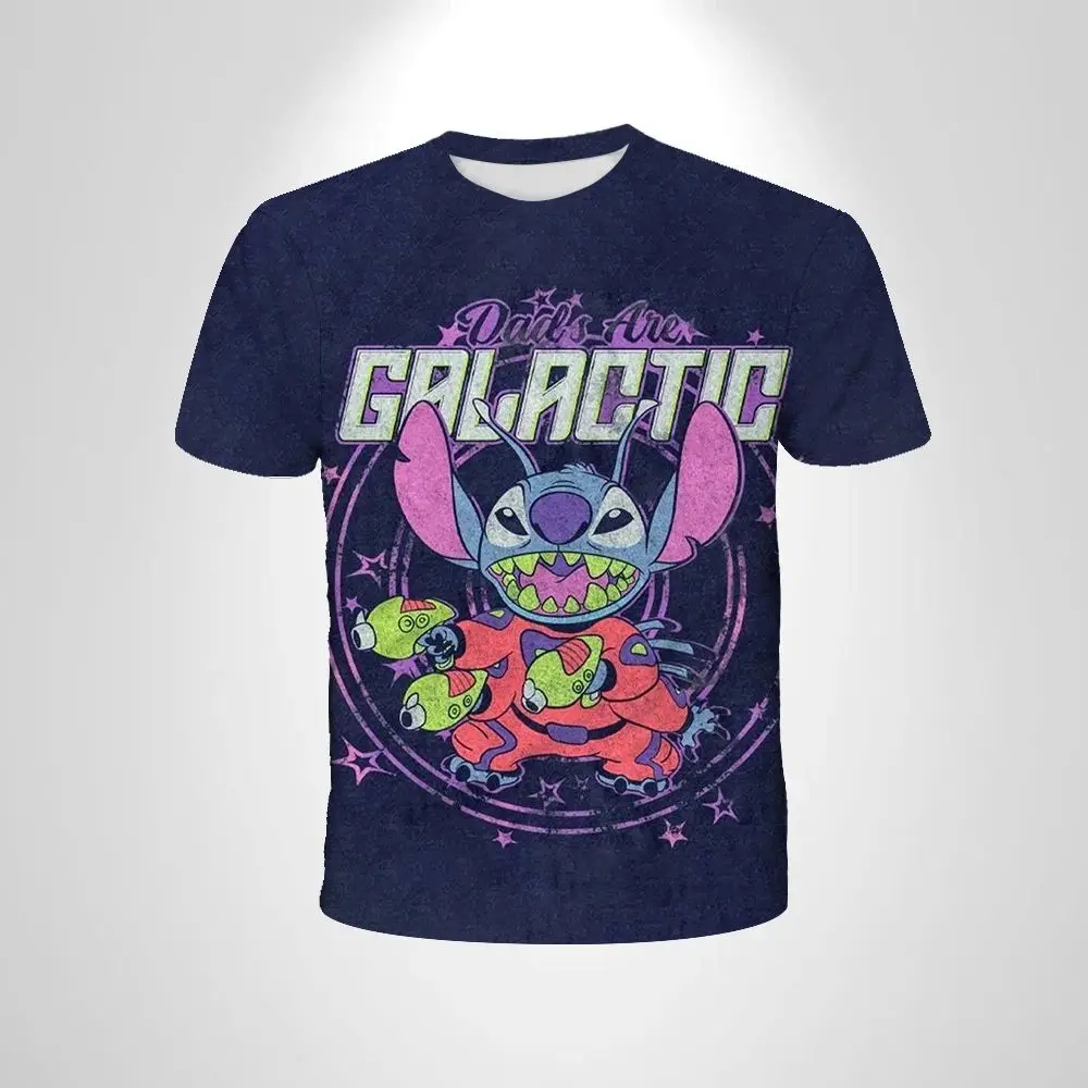 

Summer Cute Blue Boy T-shirt 3D Printing Cartoon Stitch T-shirt 3-14 Year Children T-shirt Tops Adult Clothing Casual Breathable
