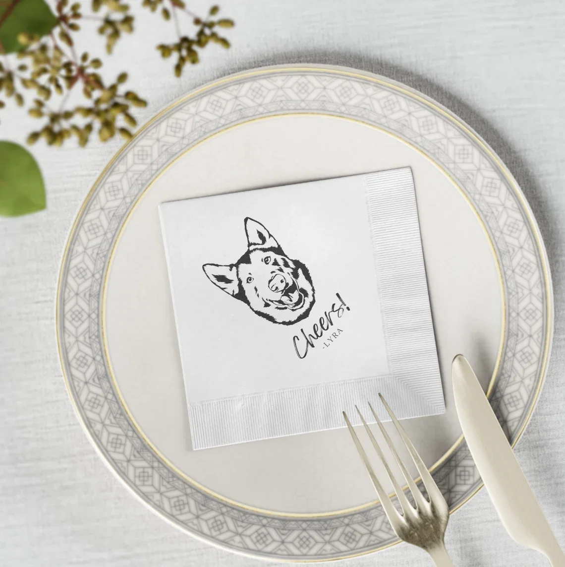 25 قطعة من مناديل الكوكتيل المخصصة لصور الحيوانات الأليفة - مثالية لحفلات الزفاف والمناسبات الخاصة! صورة مخصصة للحيوانات الأليفة