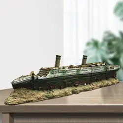 1 Piece Aquarium Titanic Shipwreck 38cm Resin Aquarium Fish Tank Ornament Wreckage Ship Cruises Landscaping Decoration